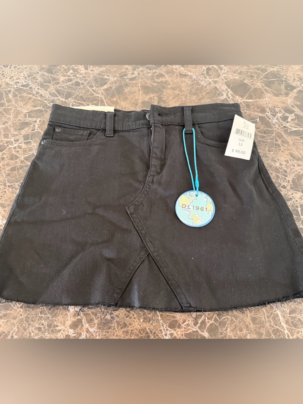 DL1961 Girls Black Denim Mini Skirt